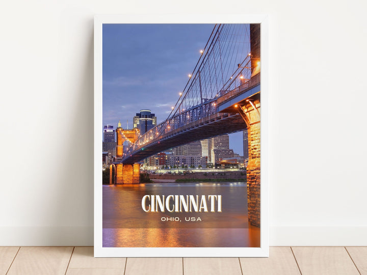 Cincinnati Retro Wall Art, Ohio, USA
