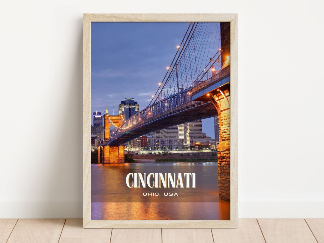 Cincinnati Retro Wall Art, Ohio, USA
