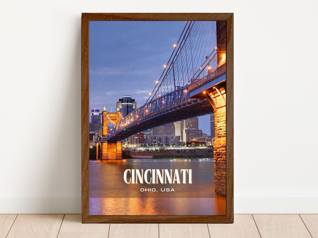 Cincinnati Retro Wall Art, Ohio, USA