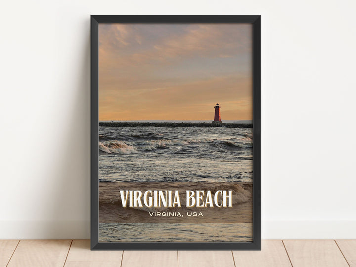 Virginia Beach Retro Wall Art, Virginia, USA