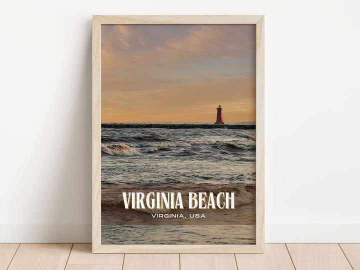 Virginia Beach Retro Wall Art, Virginia, USA
