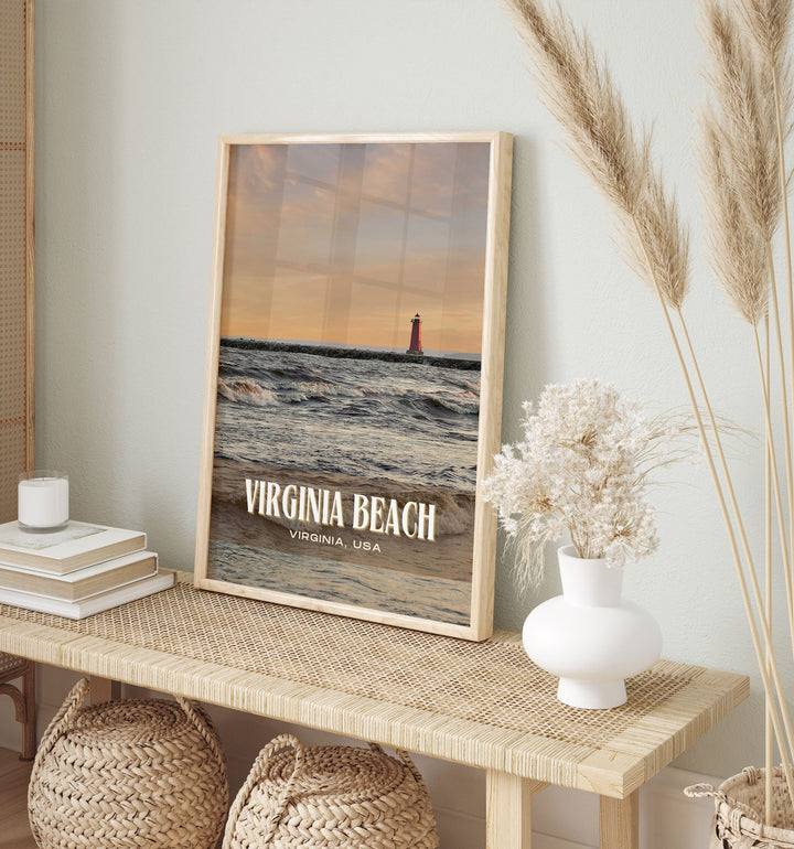 Virginia Beach Retro Wall Art, Virginia, USA