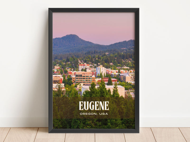 Eugene Retro Wall Art, Oregon, USA