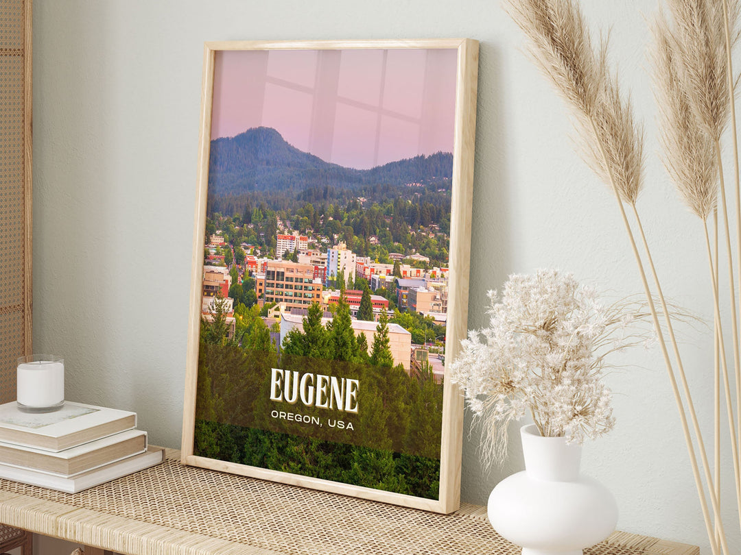Eugene Retro Wall Art, Oregon, USA