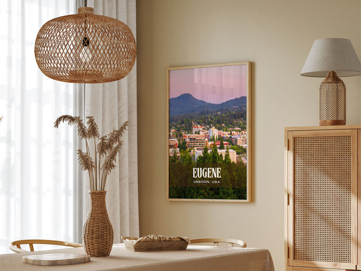 Eugene Retro Wall Art, Oregon, USA
