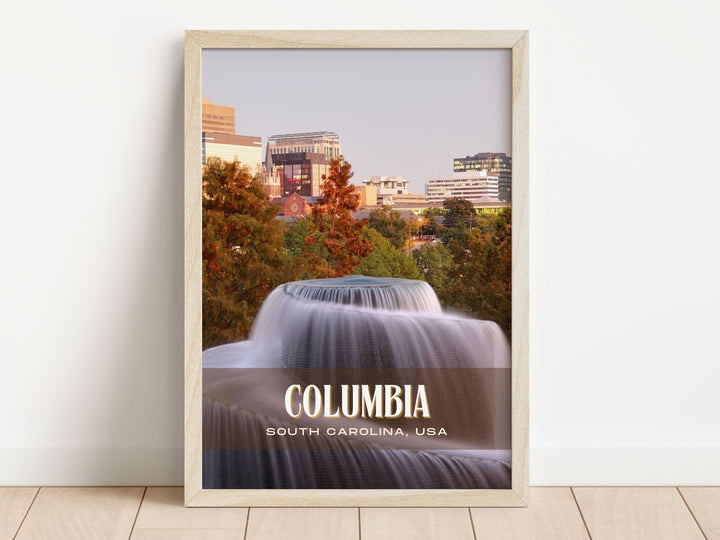 Columbia Retro Wall Art, South Carolina, USA