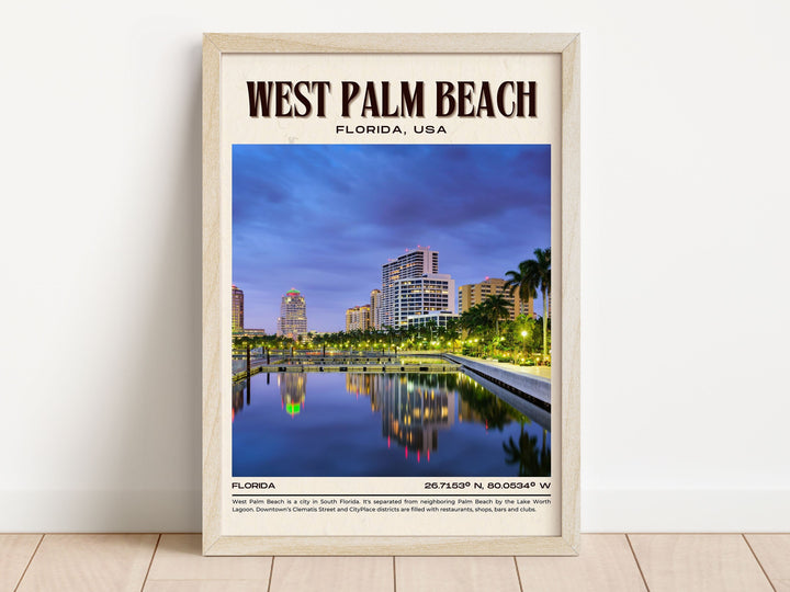 West Palm Beach Vintage Wall Art, Florida, USA