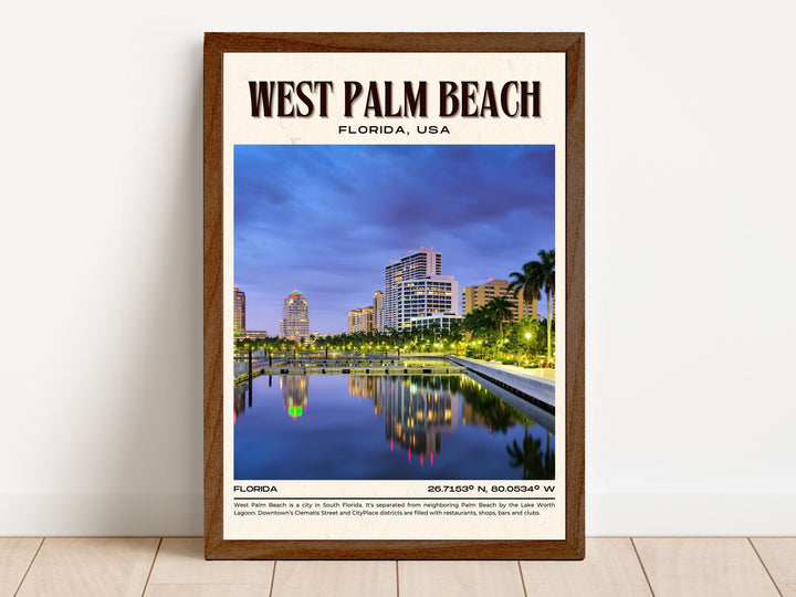 West Palm Beach Vintage Wall Art, Florida, USA