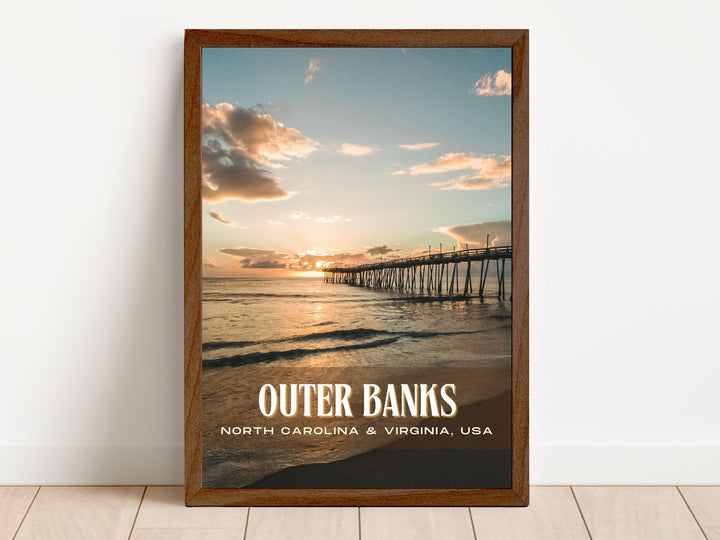 Outer Banks Retro Wall Art, North Carolina & Virginia, USA