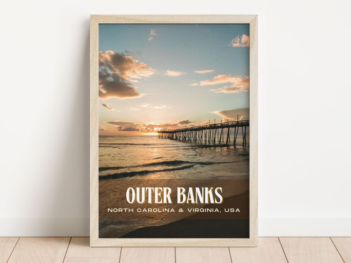 Outer Banks Retro Wall Art, North Carolina & Virginia, USA