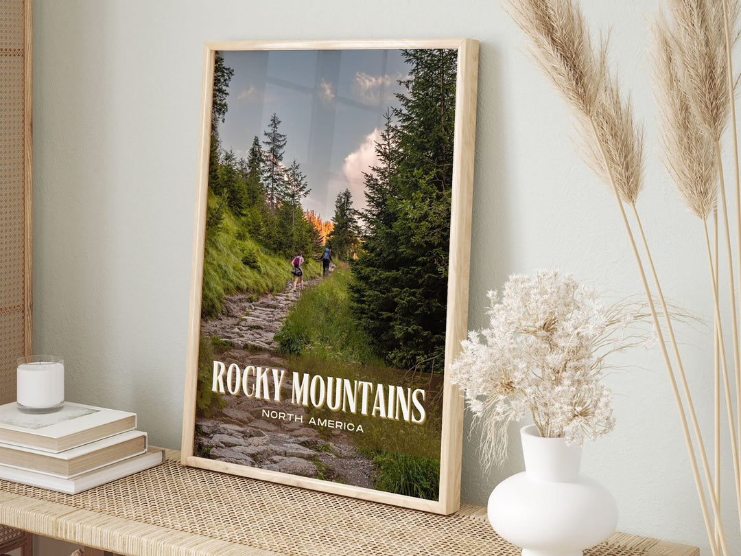 Rocky Mountains Retro Wall Art, North America, USA