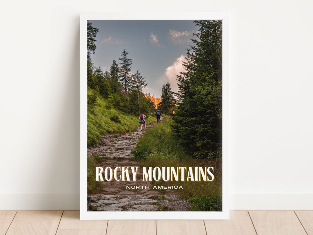 Rocky Mountains Retro Wall Art, North America, USA