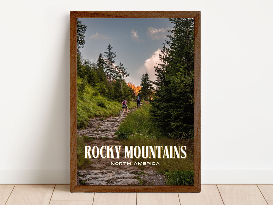 Rocky Mountains Retro Wall Art, North America, USA