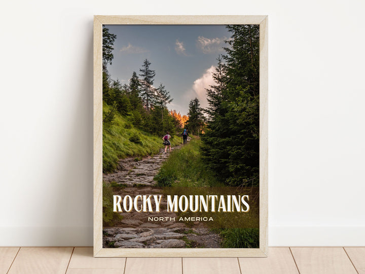 Rocky Mountains Retro Wall Art, North America, USA
