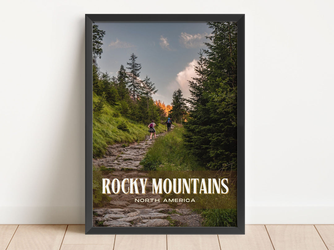 Rocky Mountains Retro Wall Art, North America, USA