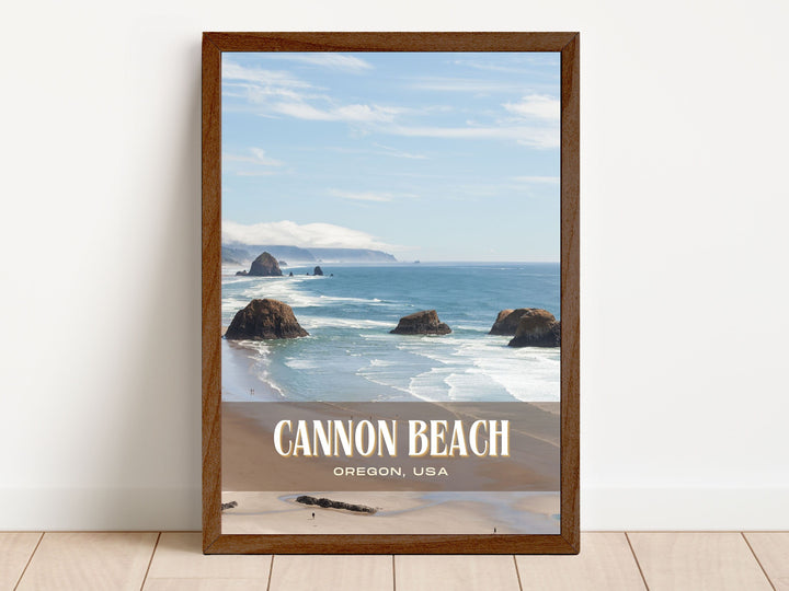 Cannon Beach Retro Wall Art, Oregon, USA