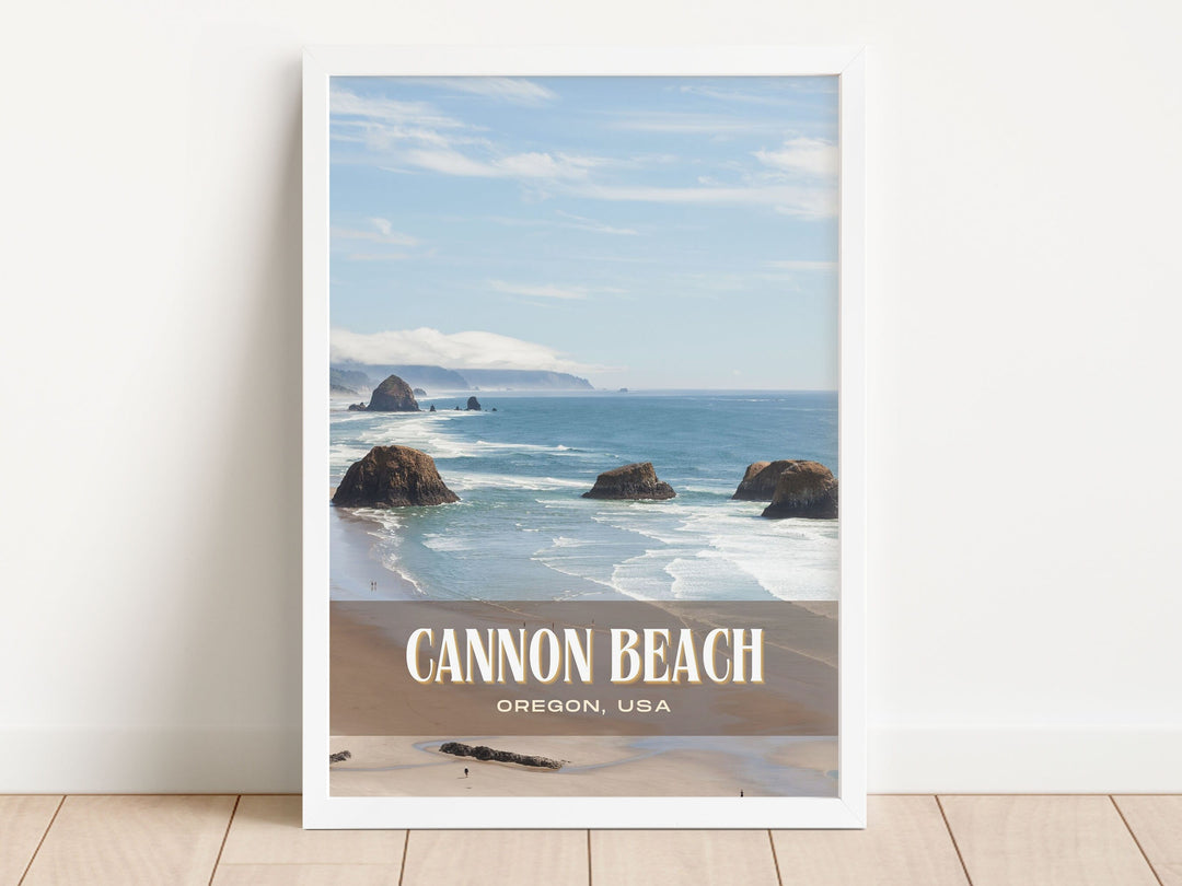 Cannon Beach Retro Wall Art, Oregon, USA