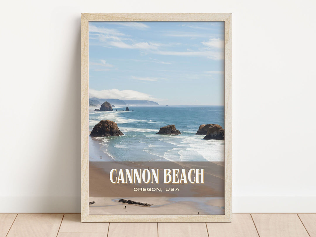 Cannon Beach Retro Wall Art, Oregon, USA