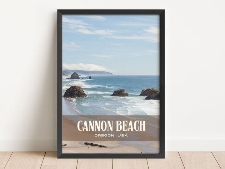 Cannon Beach Retro Wall Art, Oregon, USA