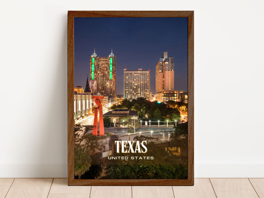Texas Retro Wall Art, USA