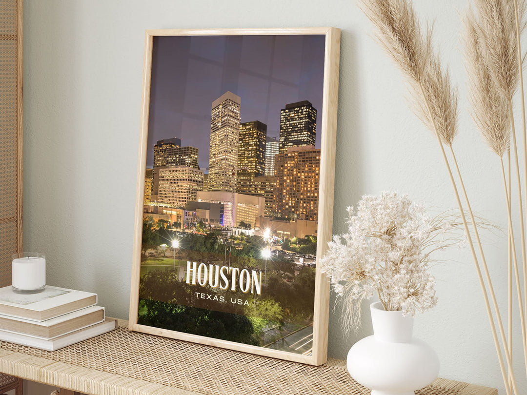 Houston Retro Wall Art, Texas, USA