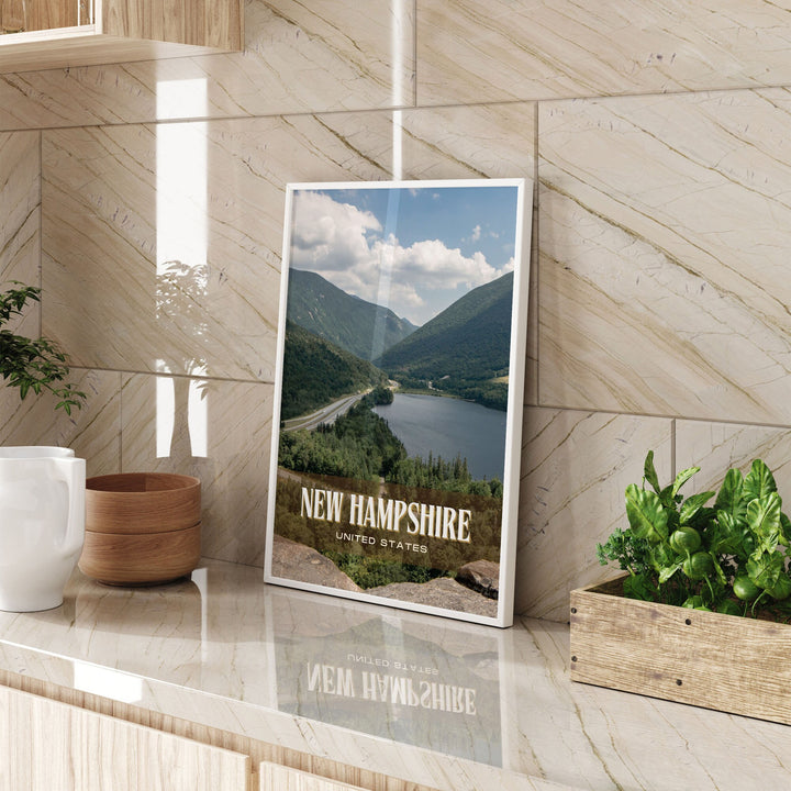 New Hampshire Retro Wall Art, USA