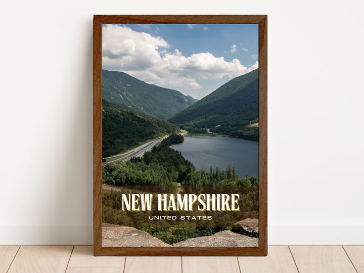 New Hampshire Retro Wall Art, USA