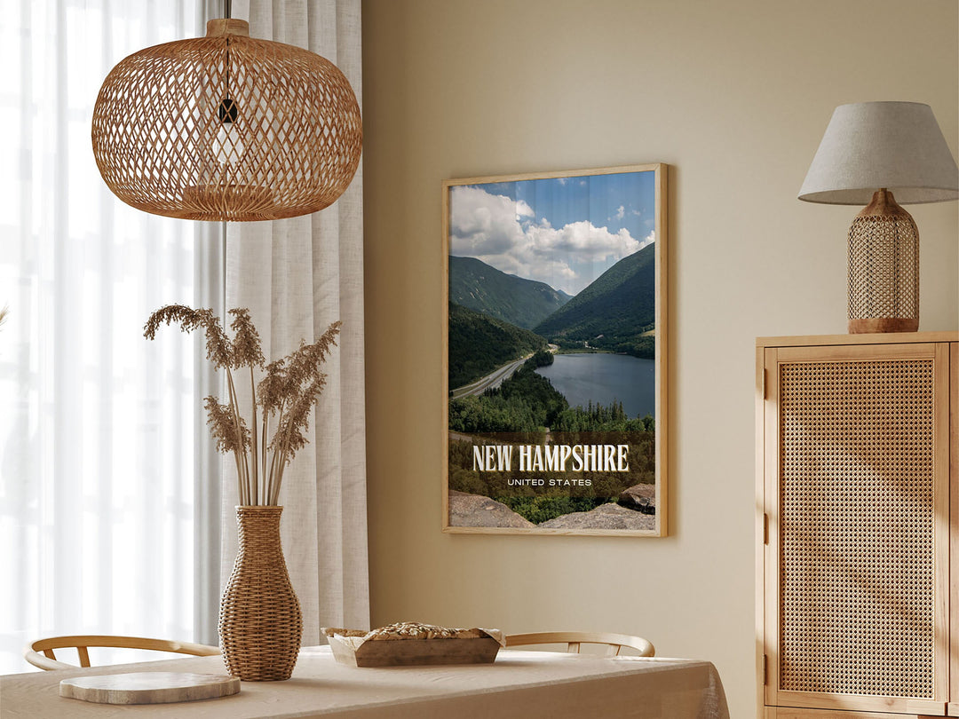New Hampshire Retro Wall Art, USA