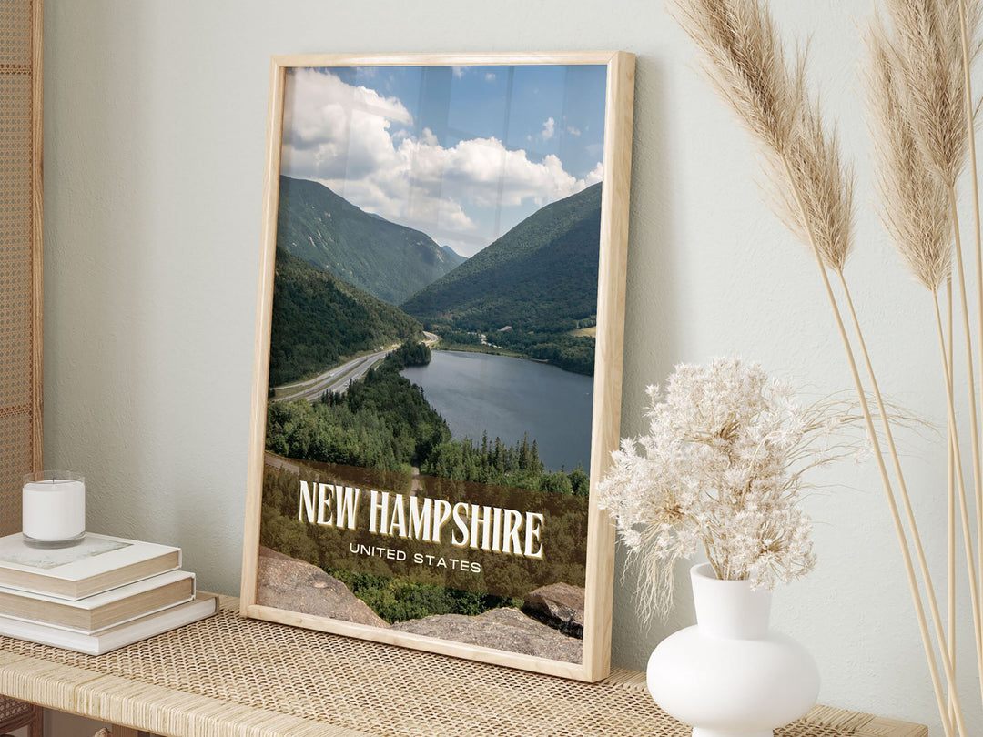 New Hampshire Retro Wall Art, USA