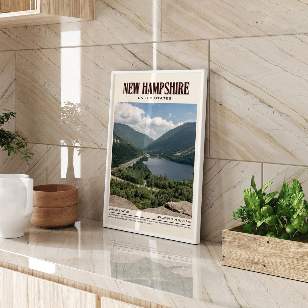 New Hampshire Vintage Wall Art, USA
