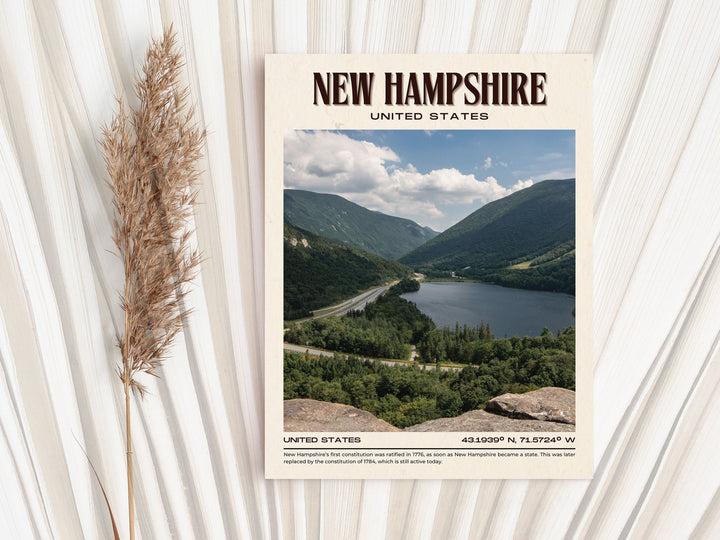 New Hampshire Vintage Wall Art, USA