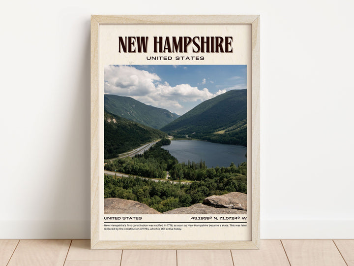 New Hampshire Vintage Wall Art, USA