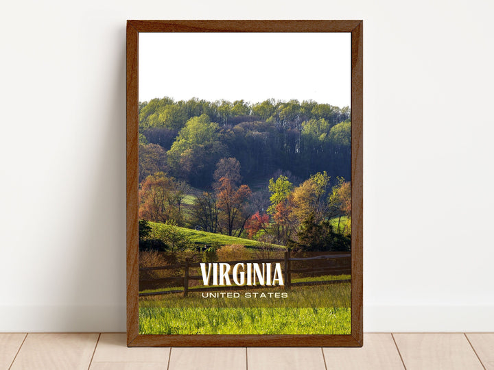 Virginia Retro Wall Art, USA