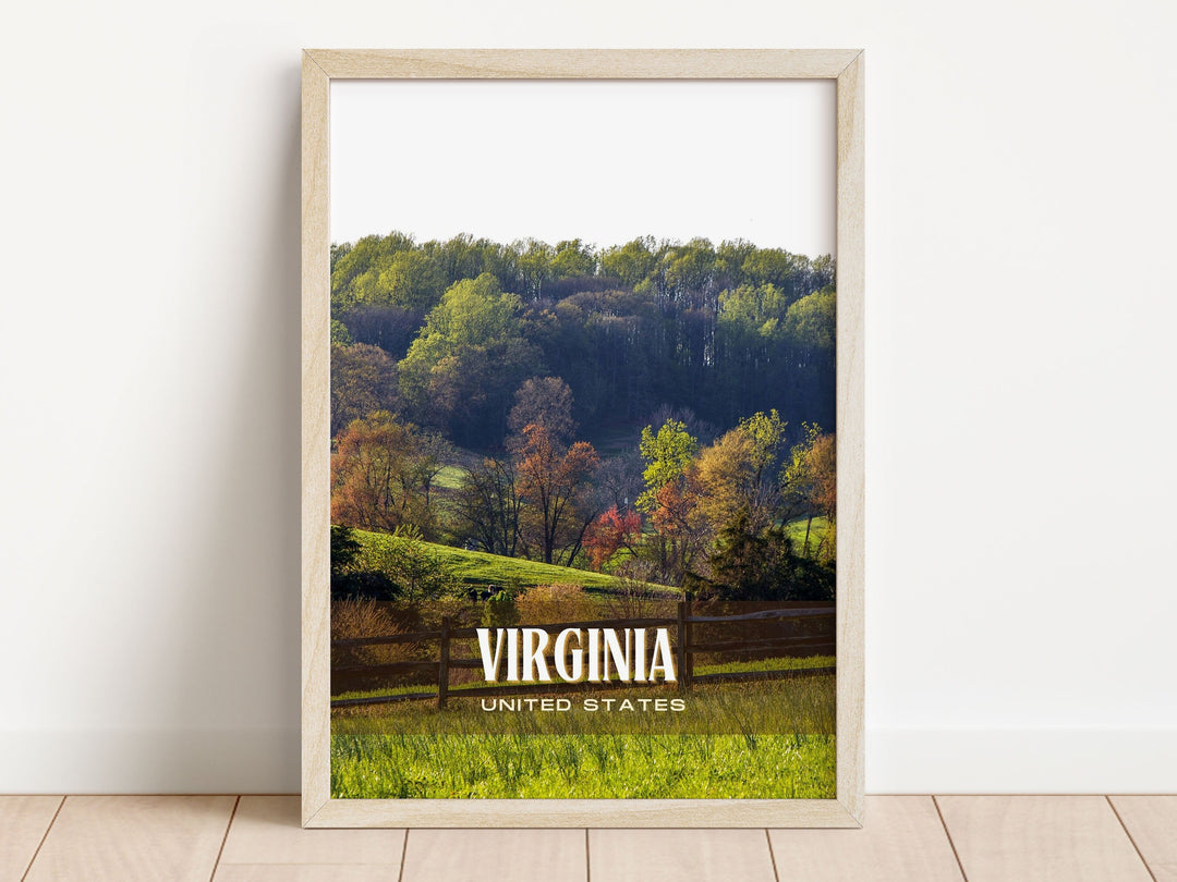 Virginia Retro Wall Art, USA