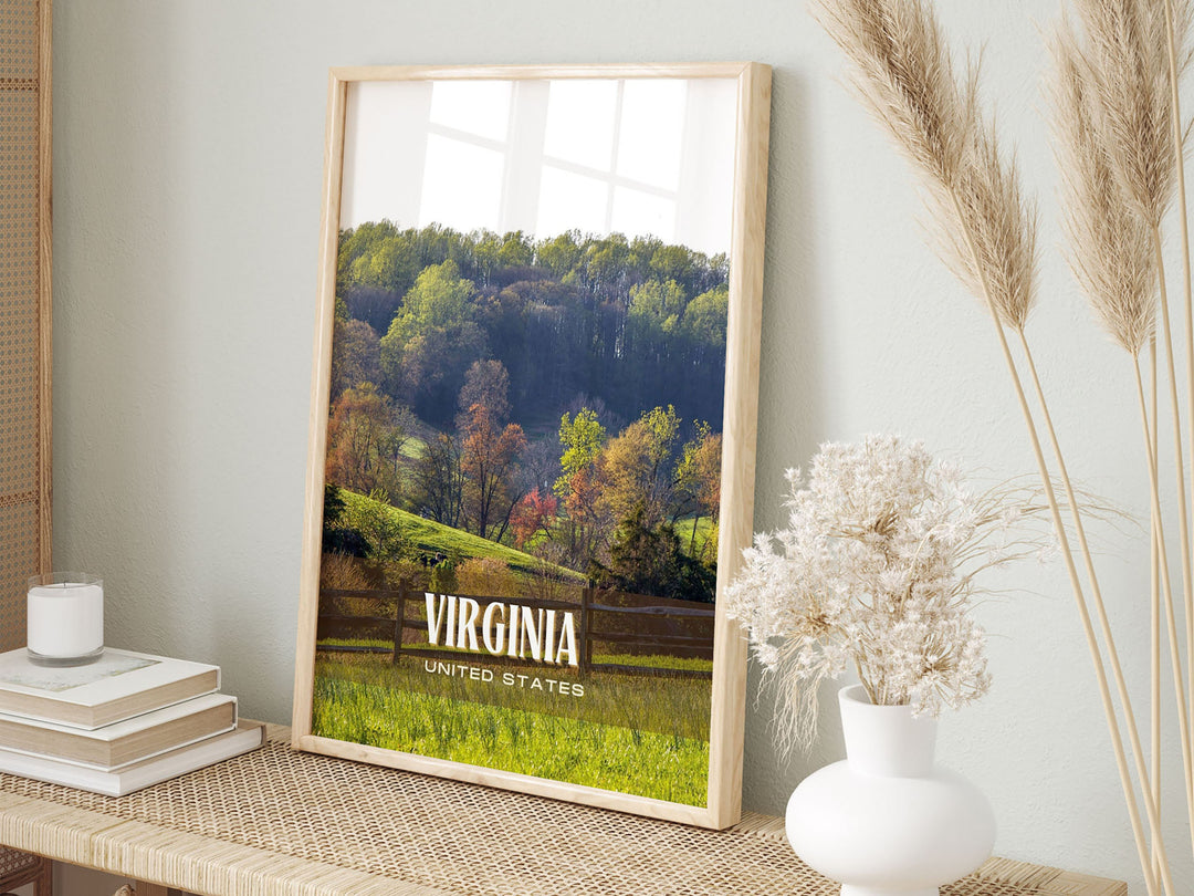 Virginia Retro Wall Art, USA