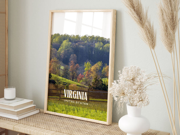 Virginia Retro Wall Art, USA