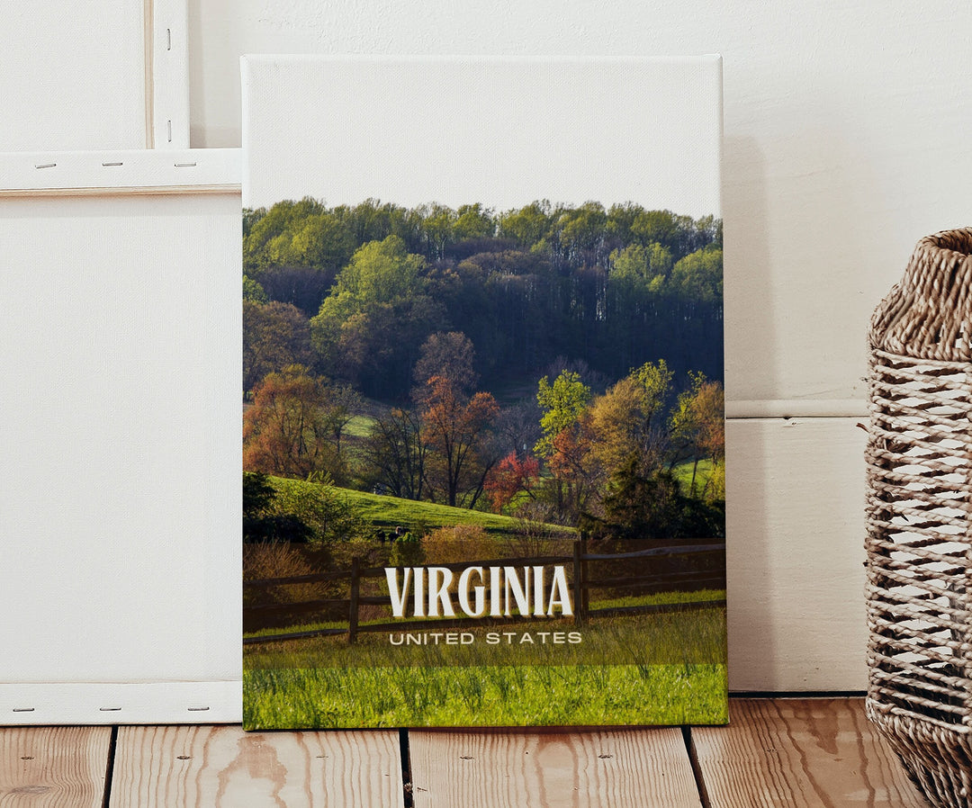 Virginia Retro Wall Art, USA