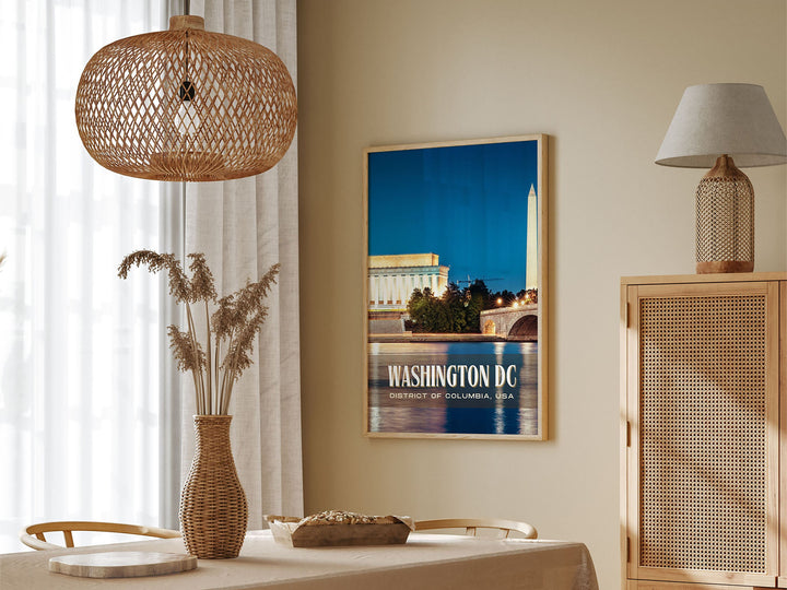 Washington DC Retro Wall Art, District of Columbia, USA