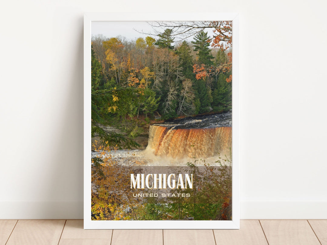 Michigan Retro Wall Art, USA