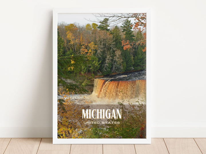 Michigan Retro Wall Art, USA