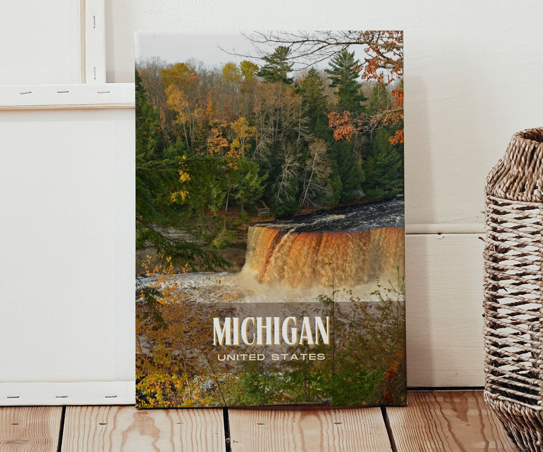 Michigan Retro Wall Art, USA