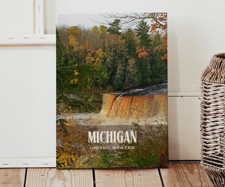 Michigan Retro Wall Art, USA