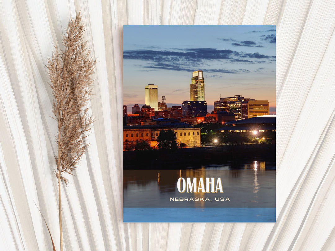 Omaha Retro Wall Art, Nebraska, USA
