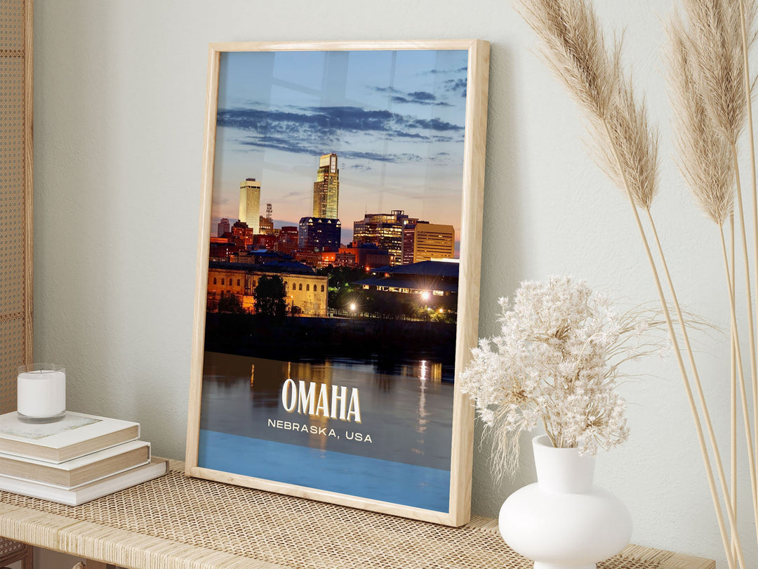 Omaha Retro Wall Art, Nebraska, USA