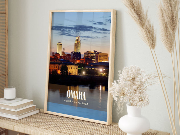 Omaha Retro Wall Art, Nebraska, USA