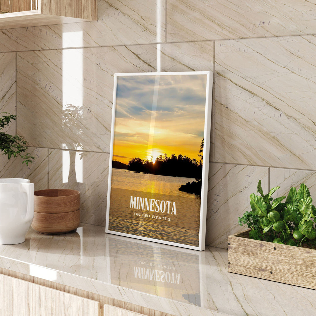 Minnesota Retro Wall Art, USA