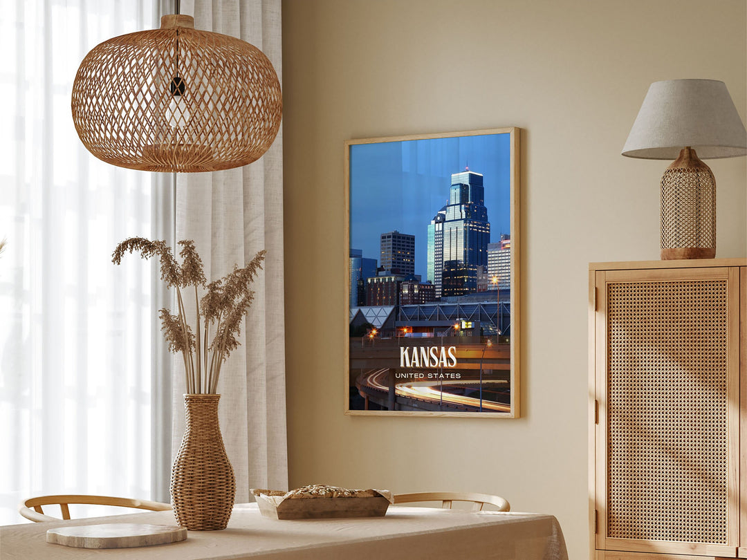Kansas Retro Wall Art, United States