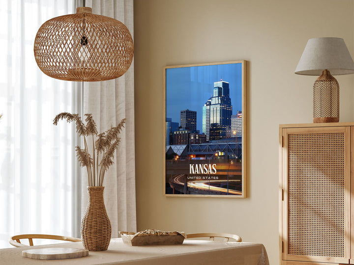 Kansas Retro Wall Art, United States