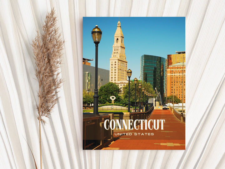 Connecticut Retro Wall Art, USA
