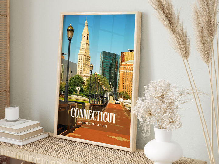 Connecticut Retro Wall Art, USA